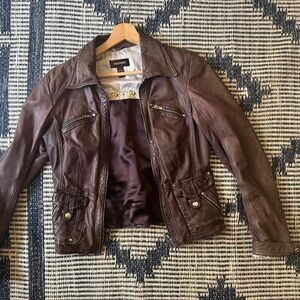 Danier XS Plum Leather Jacket